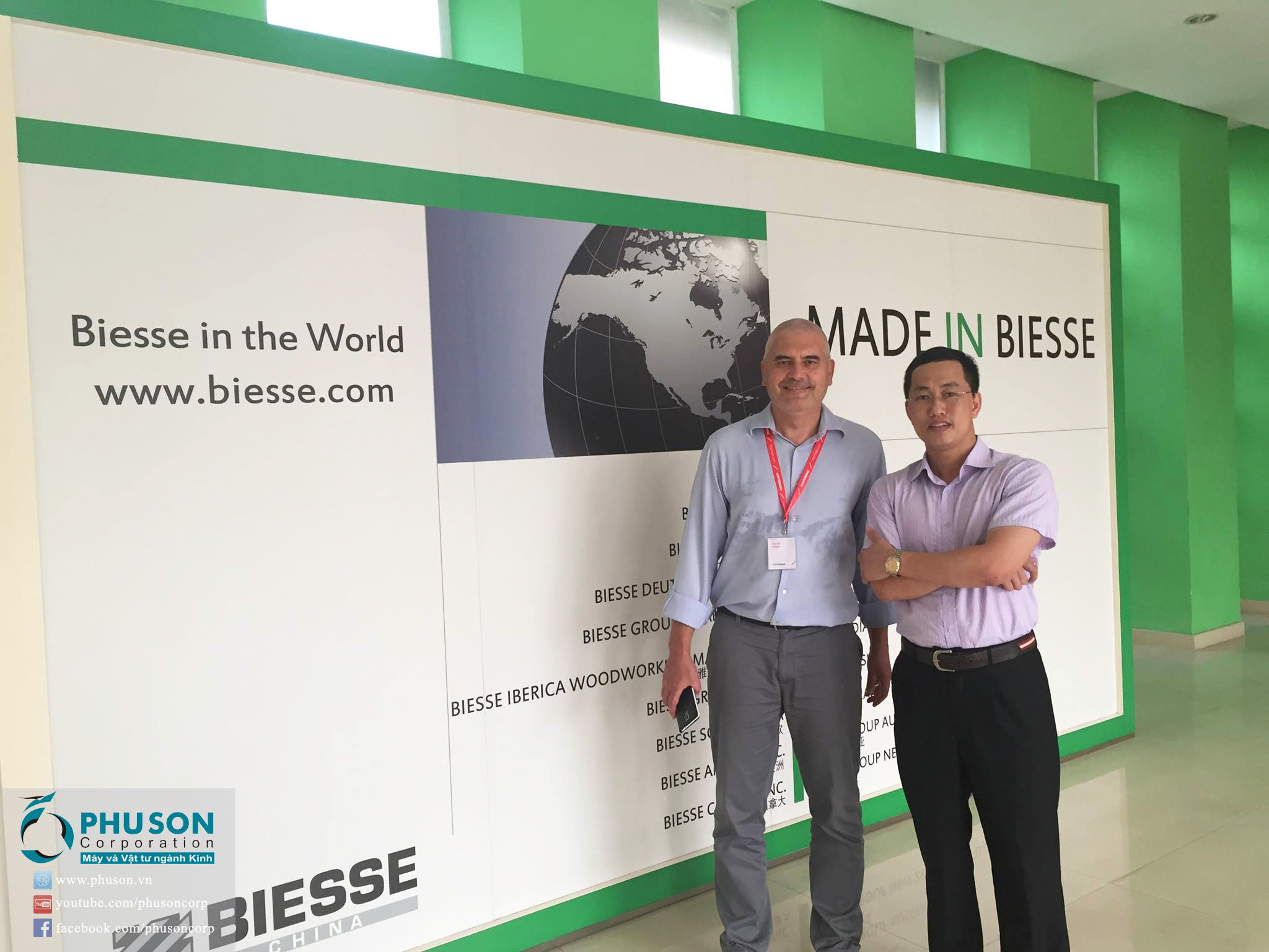 Visit factories INTERMAC – BIESSE Group of Italy in China for PHU SON Corporation