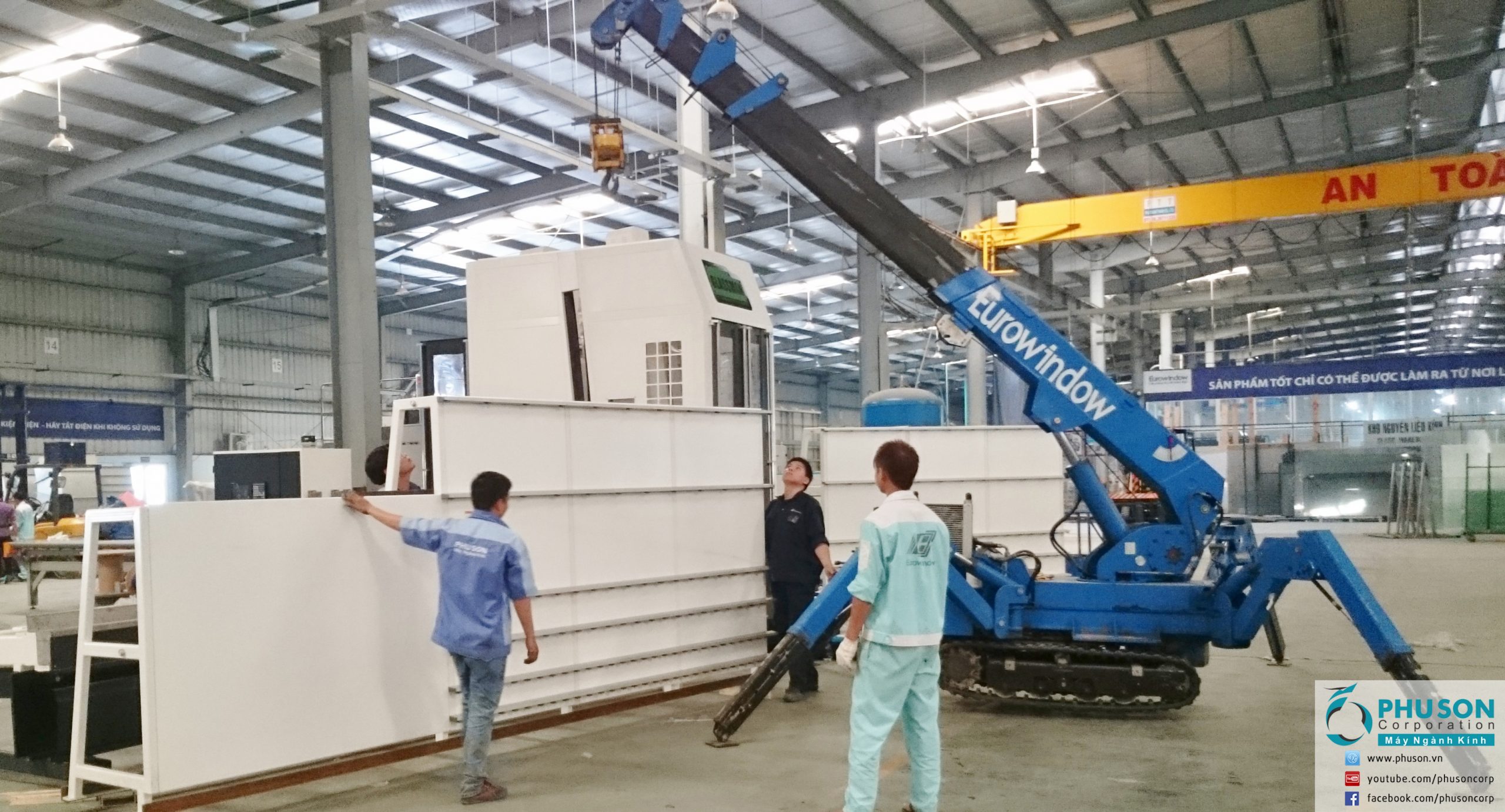 Installing the CNC machine GLASSMAN at factory EUROWINDOW 2 (Binh Duong).