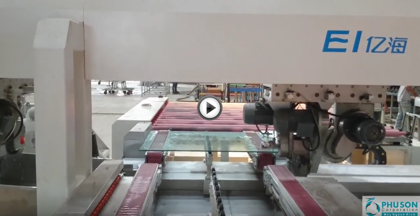 EI-SUNTECH CNC automatic glass 4 side edging machine at ANH TUAN factory