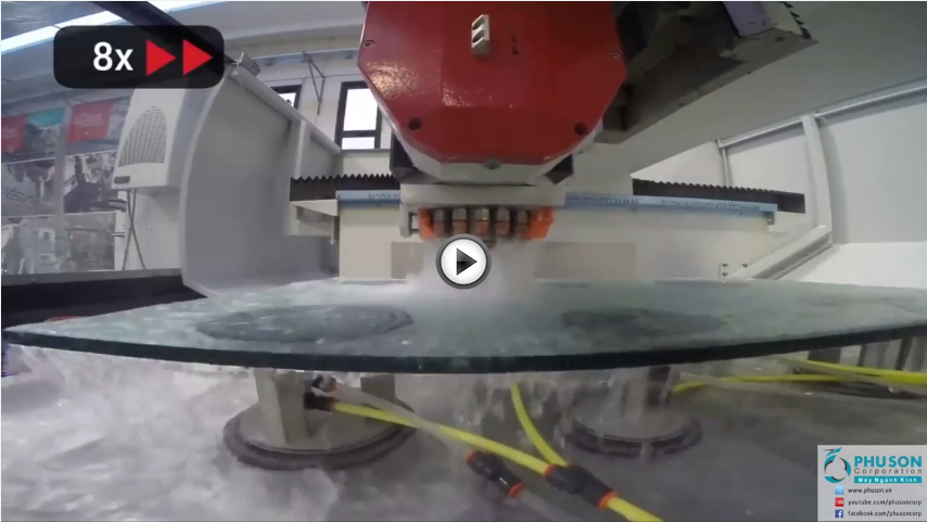 Helix system – the CNC Centering machine needs only 3 exits to do Drilling – Milling – Polish Edging