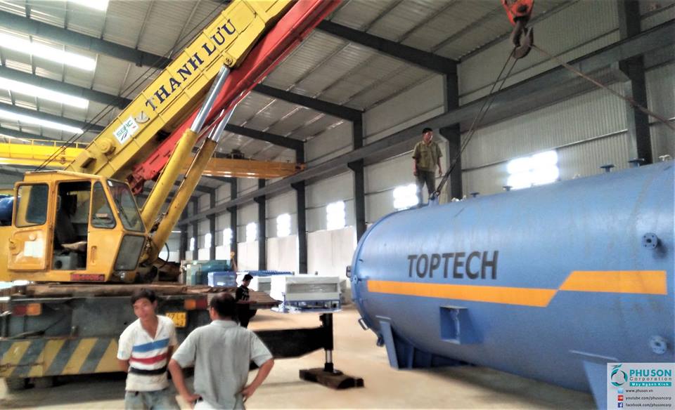 TOPTECH Forced convection flat/bend glass tempering line in the bazan of Vietnam