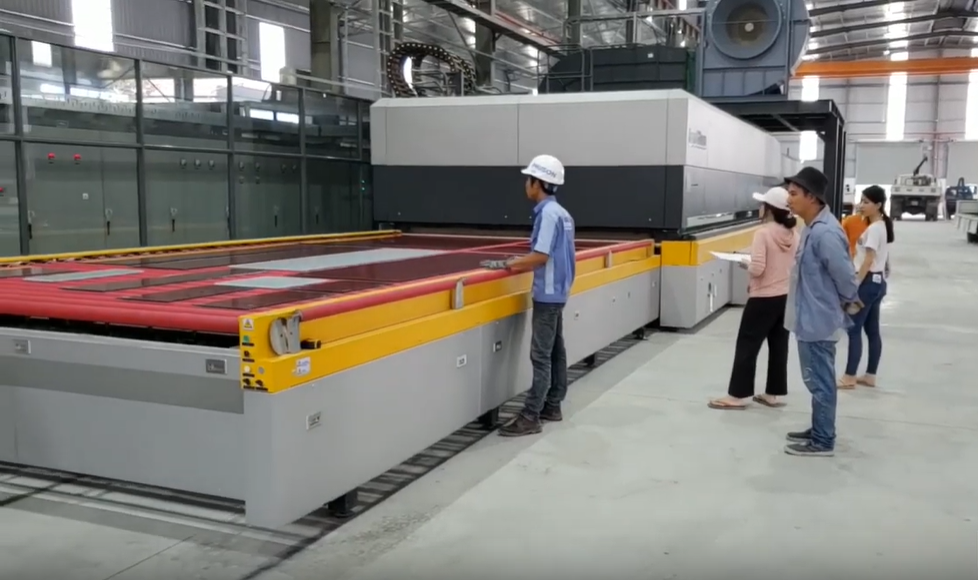 LANDGLASS tempered glass production line at TASON GLASS TECHNOLOGY factory