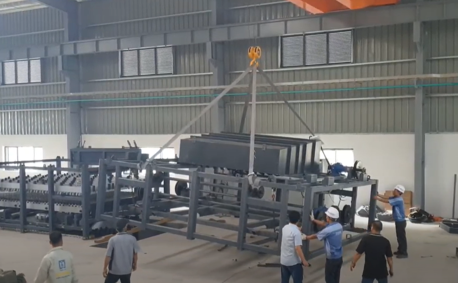 Installation of bending chamber of LANDGLASS UltraJet Series automatic flat/bending tempered glass production line