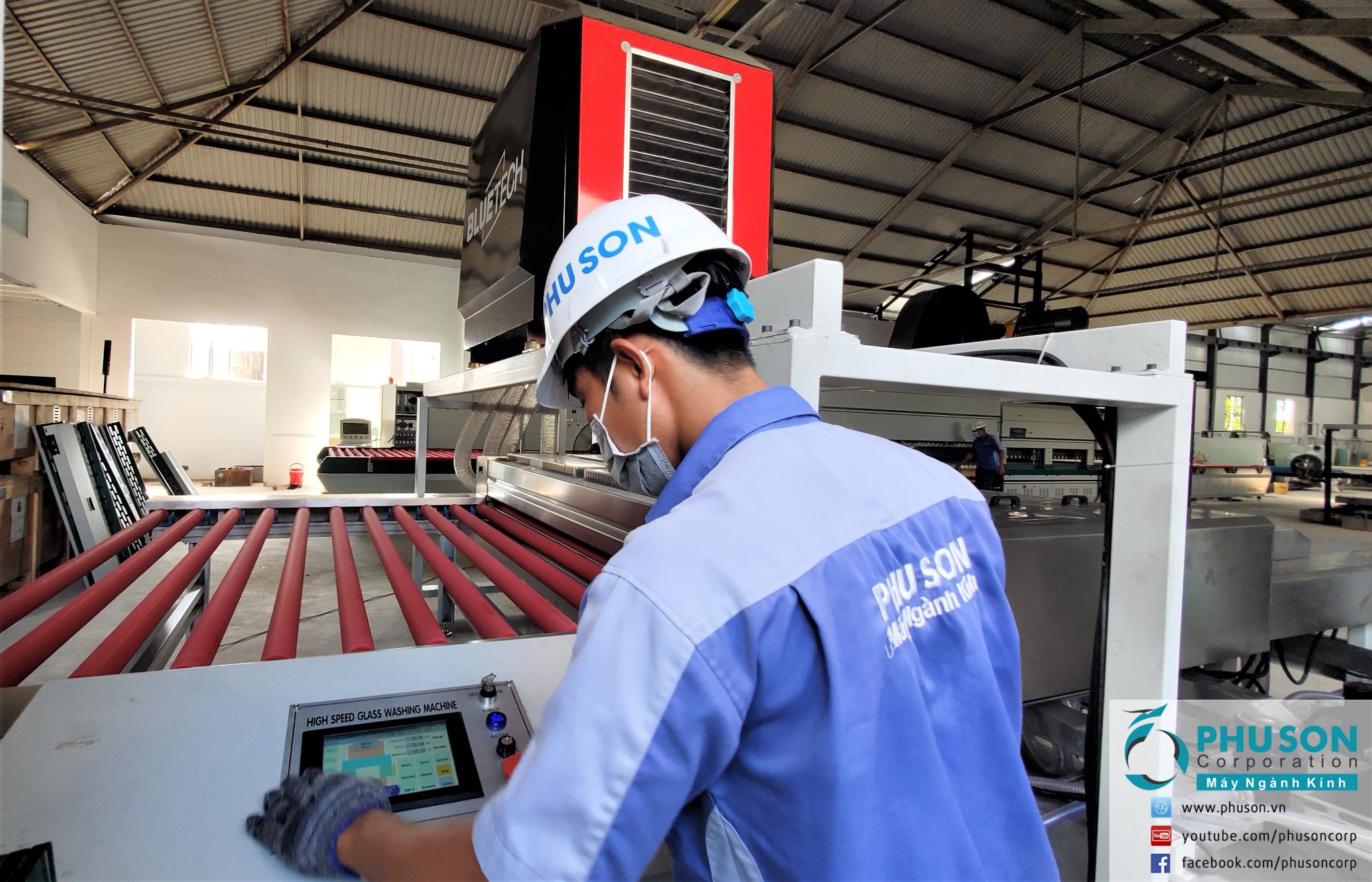 PHU SON Corporation HCM hoàn thành lắp đặt máy rửa và sấy khô kính BLUETECH tại nhà máy NGAI KHANH GLASS