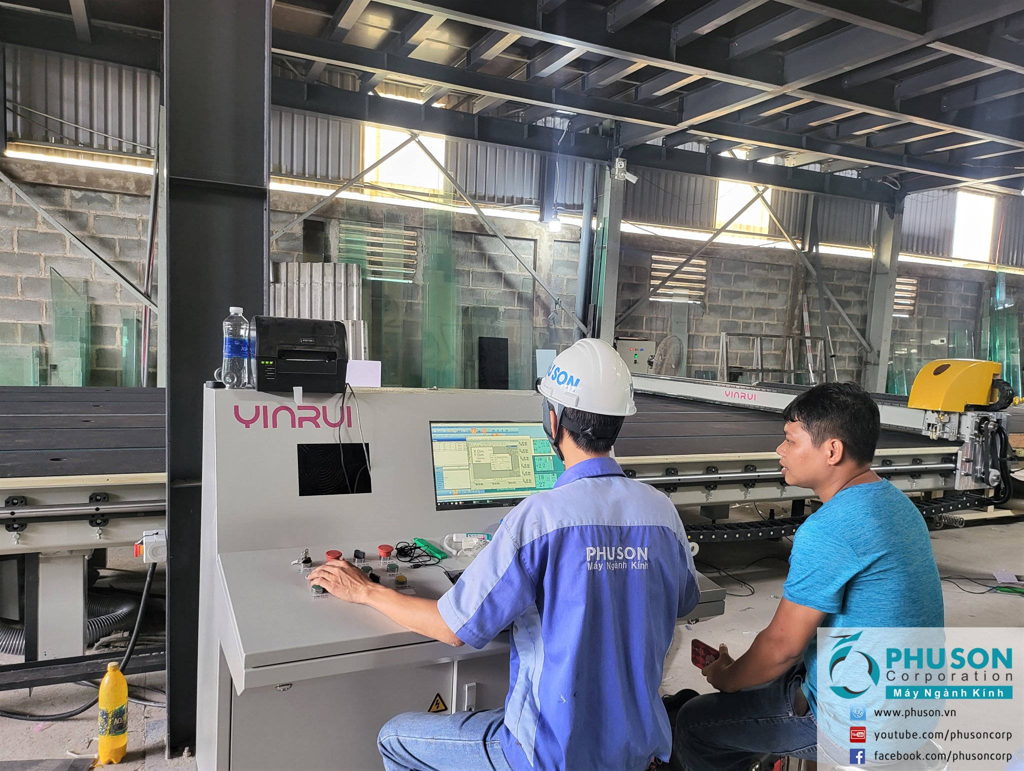 Hoàn thành lắp đặt và chuyển giao máy CNC cắt kính YINRUI tại nhà máy NGOC CHUYEN GLASS