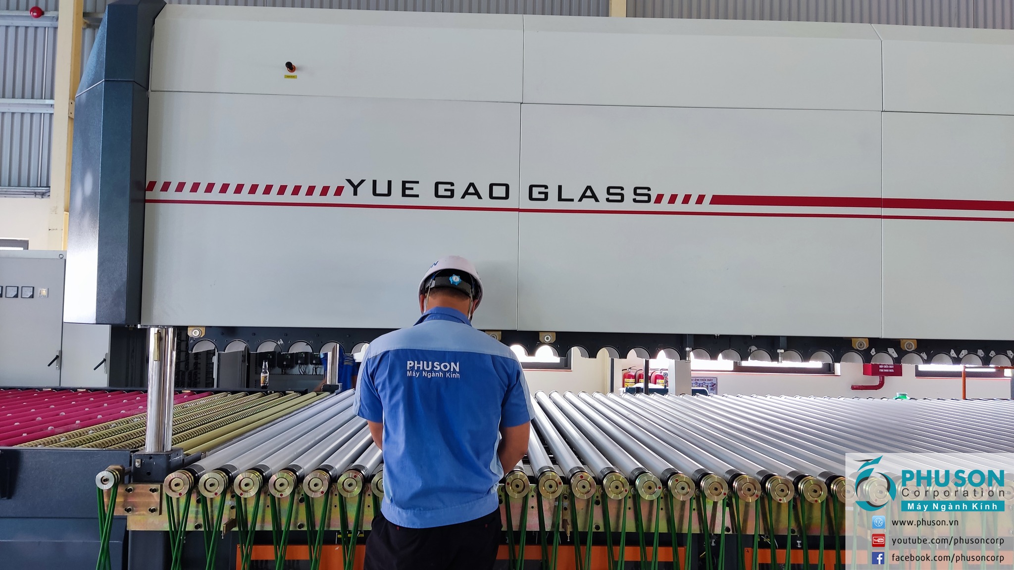 Completed the installation & commissioning of the automatic production line of YUEGAO tempered glass at TAM LOC PHU GLASS factory.