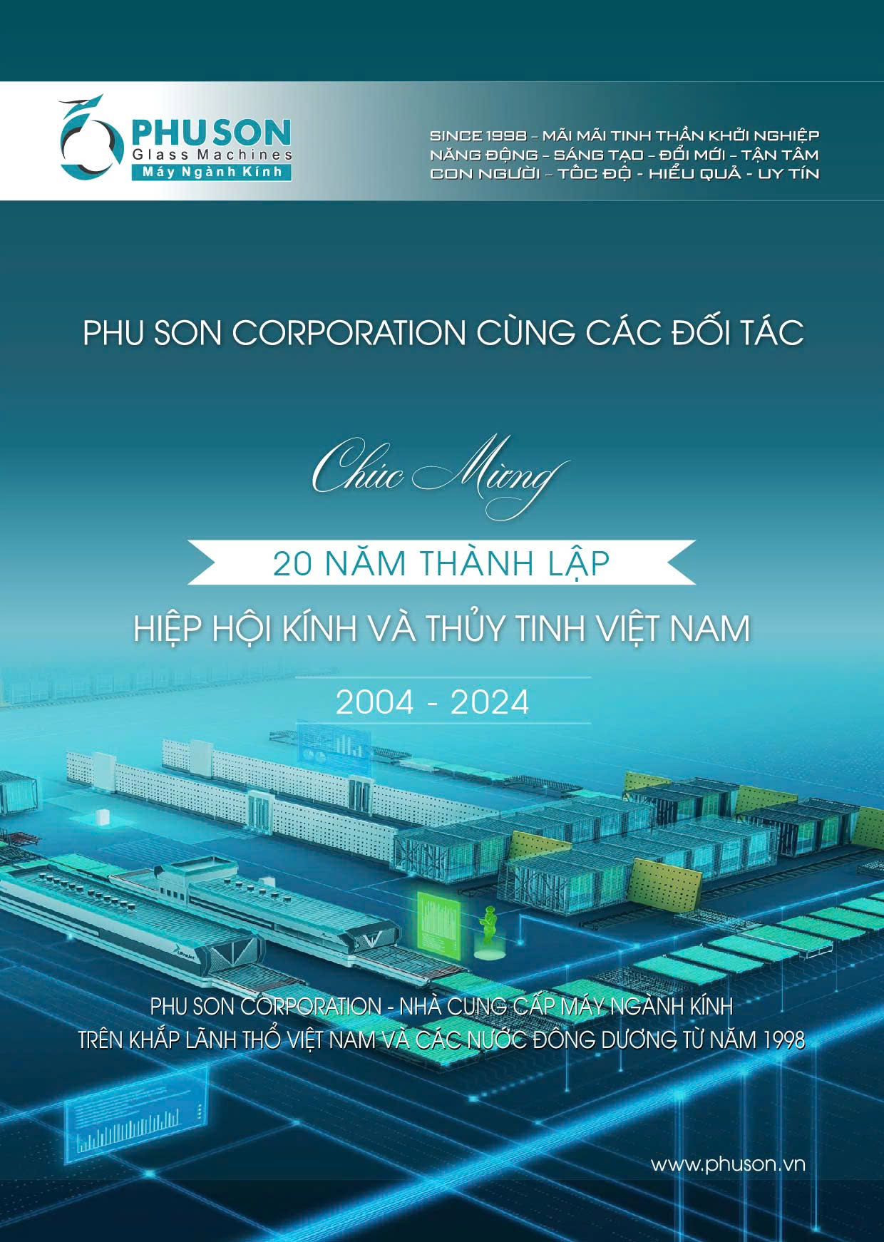 PHU SON Corporation cùng các Đối tác chúc mừng 20 năm thành lập Hiệp hội Kính và Thủy tinh Việt Nam!